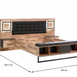 Bett Mit Nachttischen Sirius Crown 160 X 200 Cm -Maison Verkaufsgeschäft FJPG S700 578